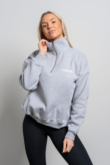 Grey Essential Sweat Half Zip - for dame - Famme - Sweatshirt